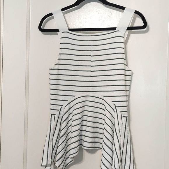 Deletta Anthro white green peplum top Small - Picture 6 of 10